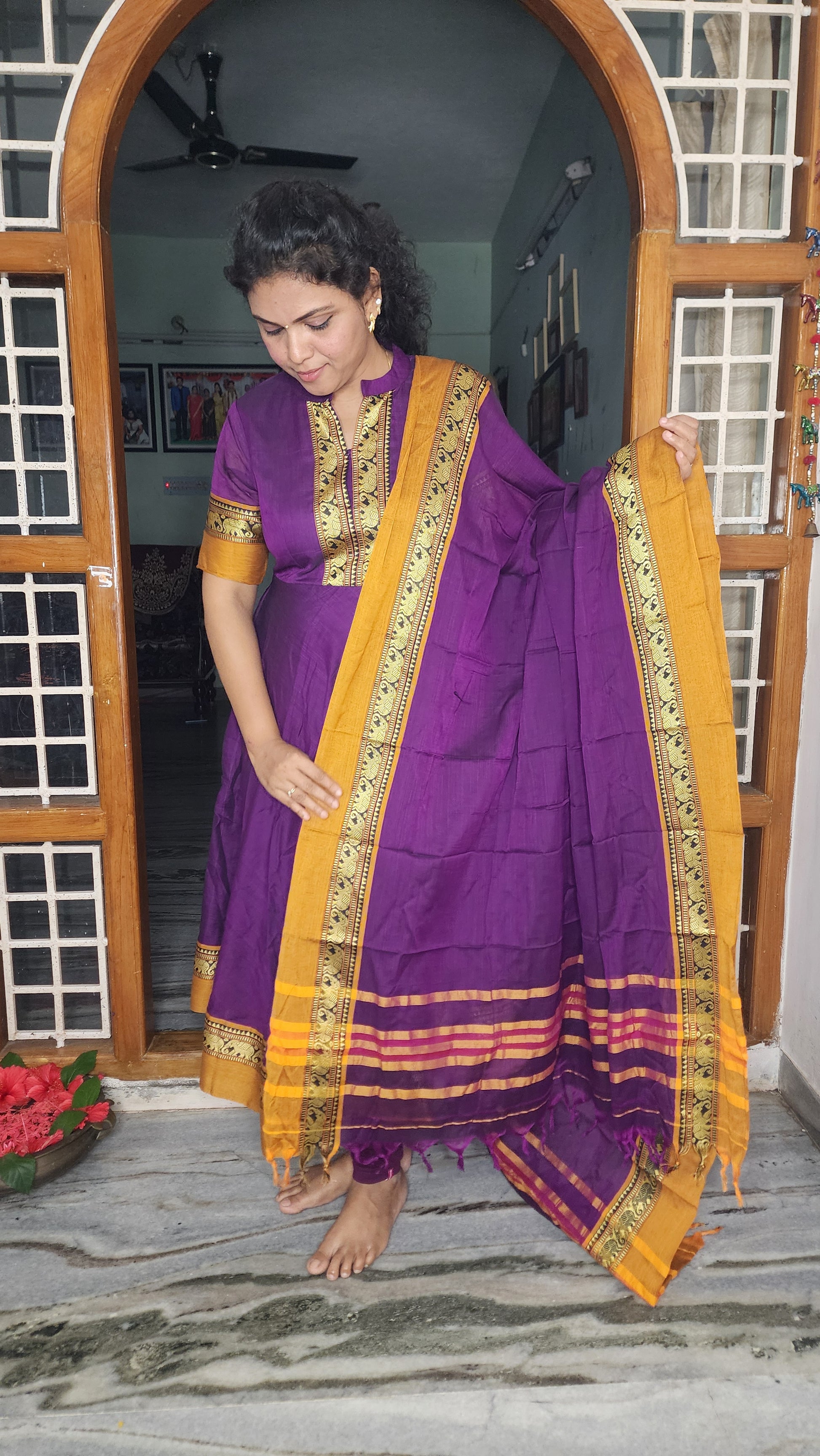 HERITAGE DESIGN NARAYANAPET ANARKALI SALWAR SET