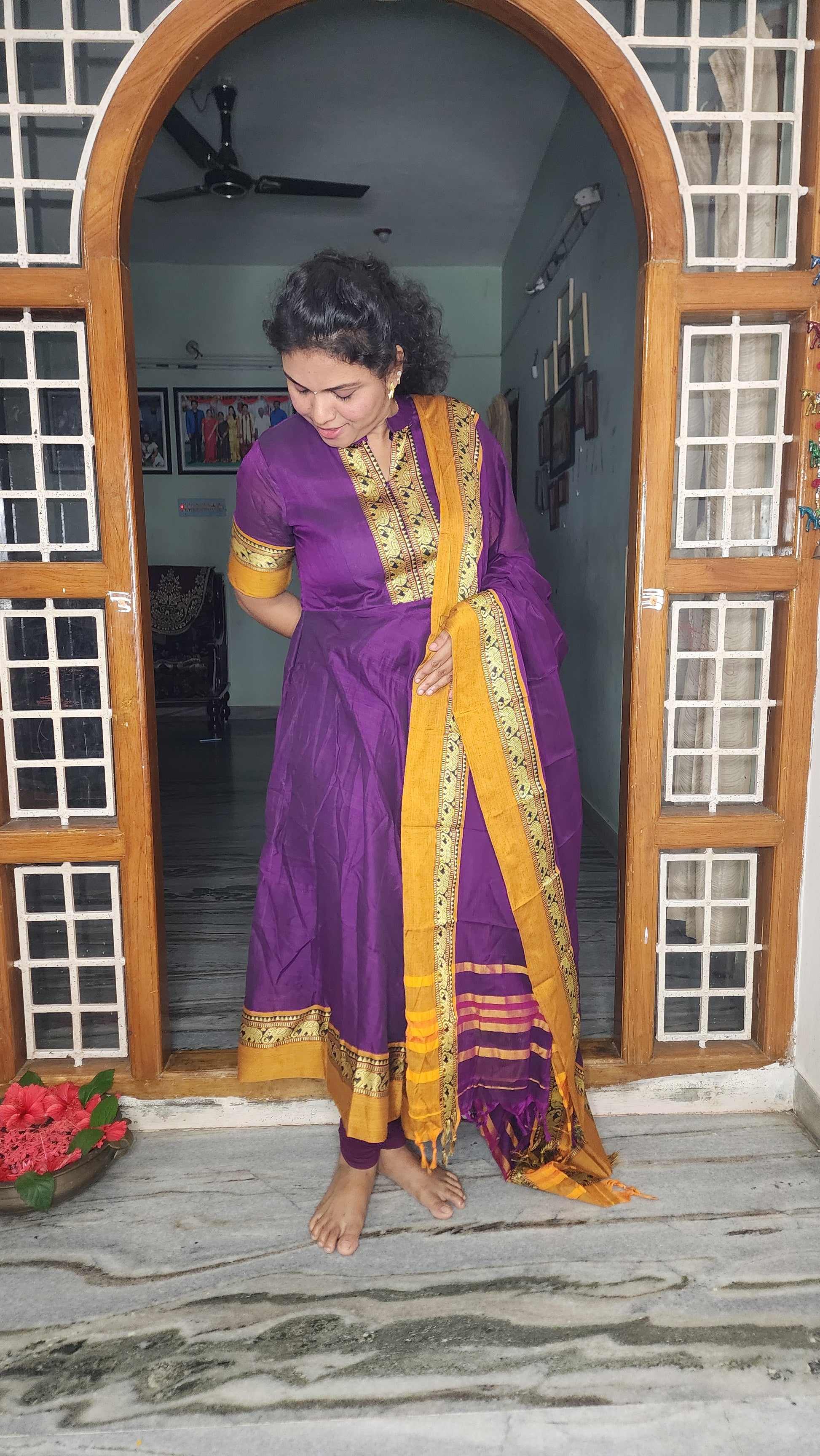 HERITAGE DESIGN NARAYANAPET ANARKALI SALWAR SET