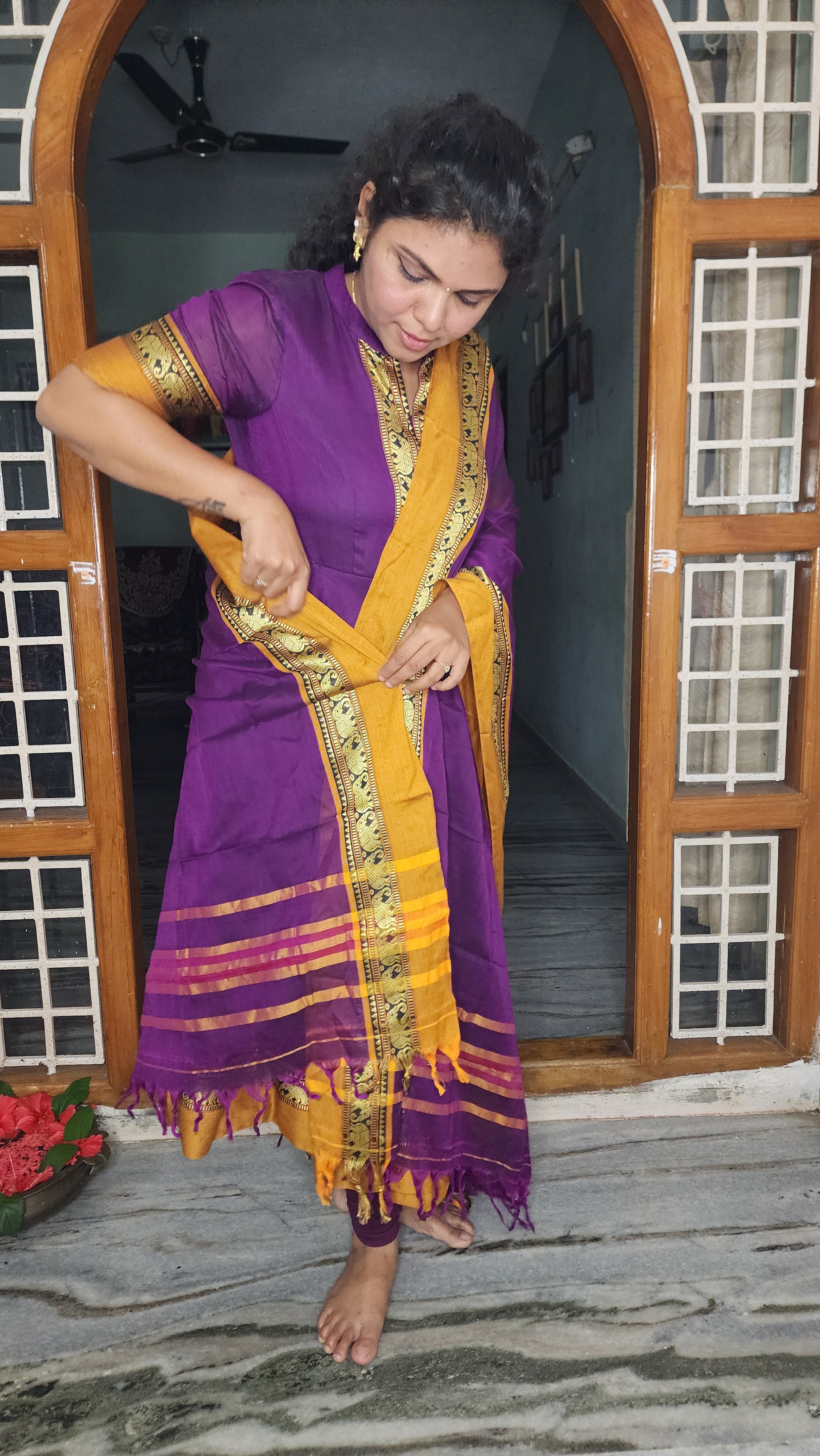 HERITAGE DESIGN NARAYANAPET ANARKALI SALWAR SET