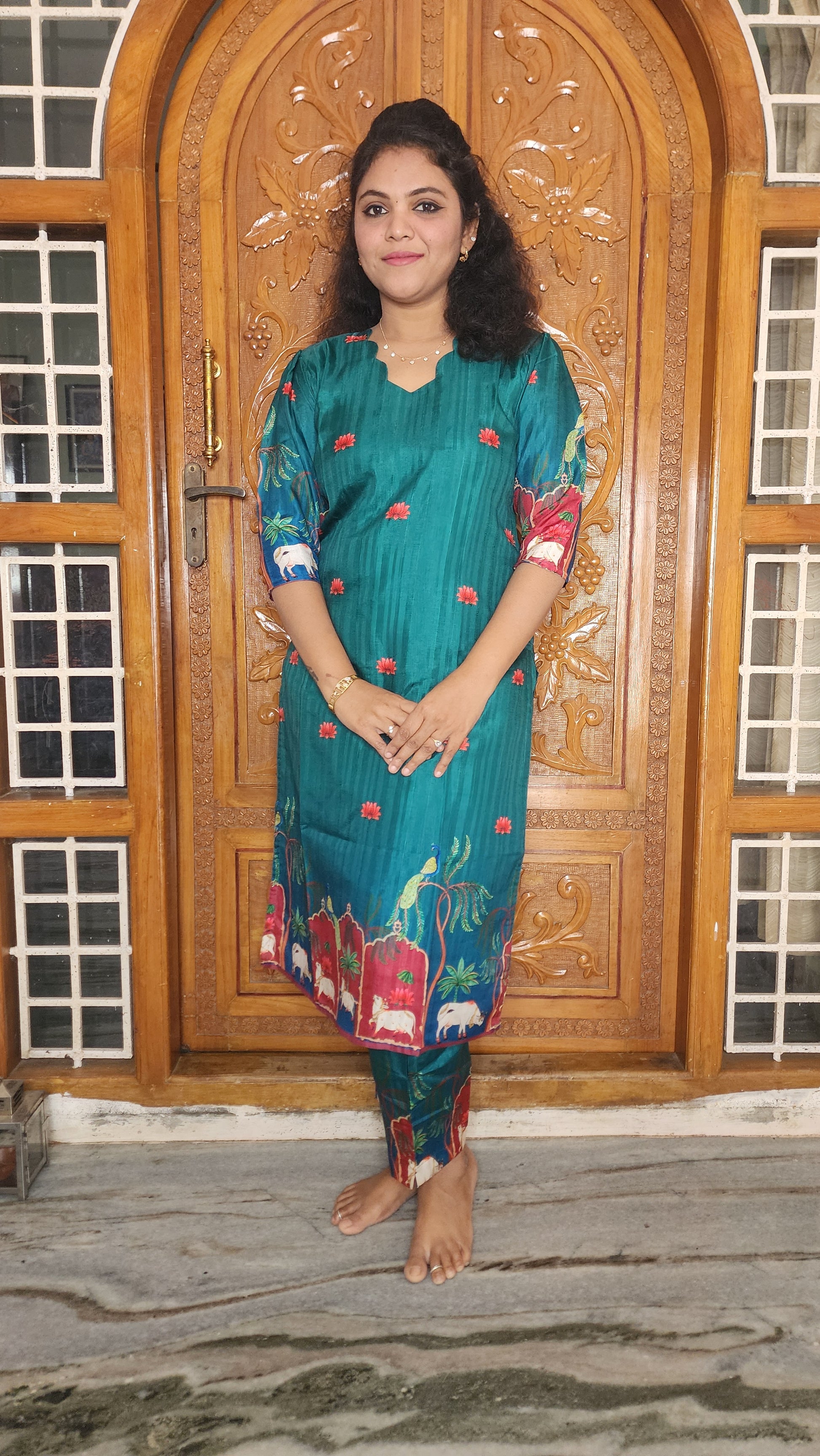 CO-ORDS KOLLAM SILK MATERIAL STITCHED