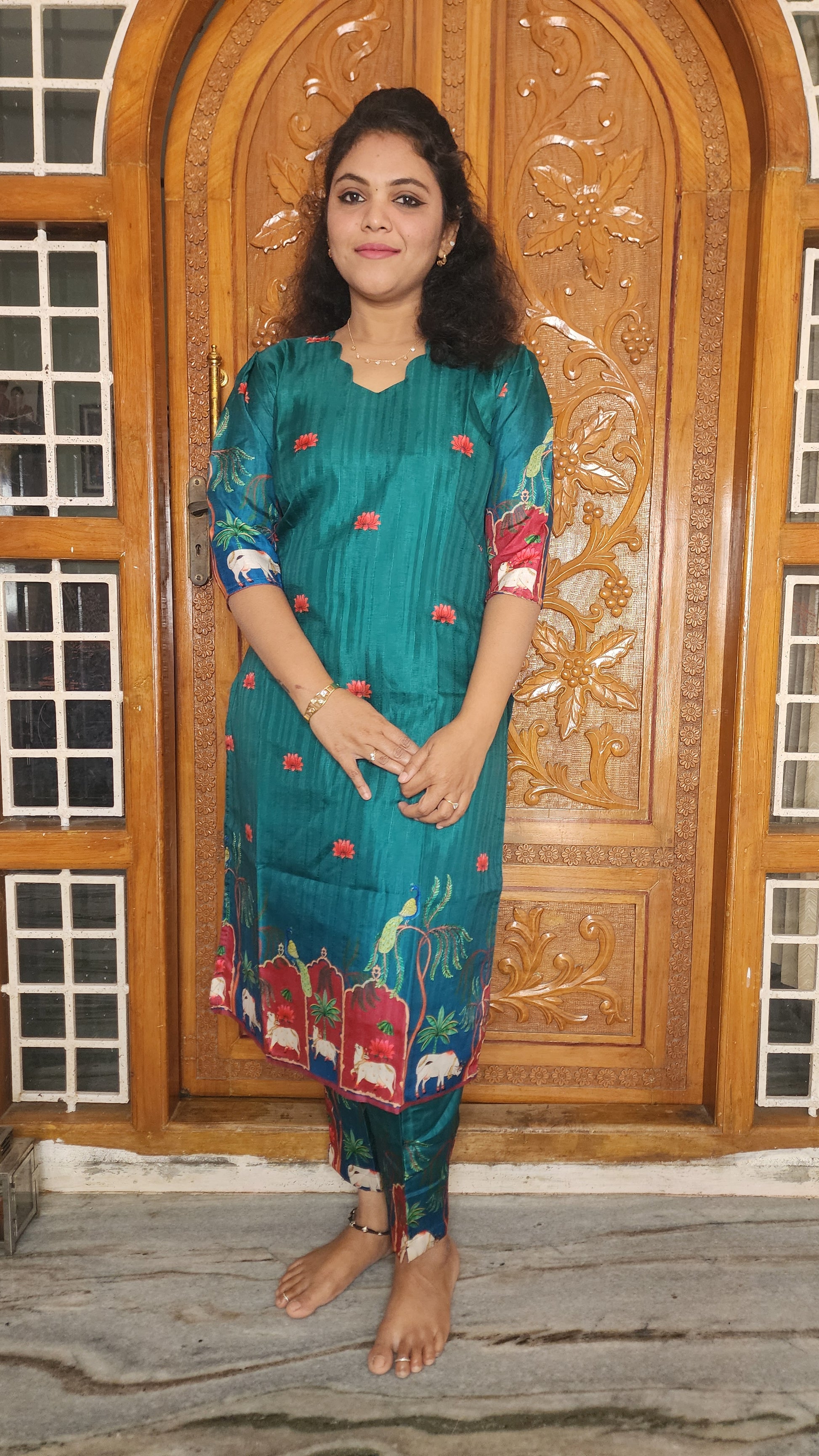 CO-ORDS KOLLAM SILK MATERIAL STITCHED