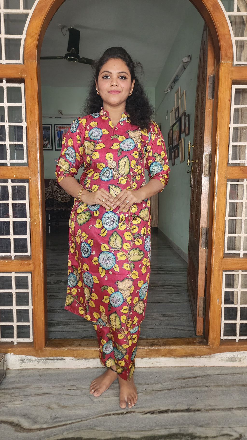 CO-ORDS DOLA SILK MATERIAL STITCHED