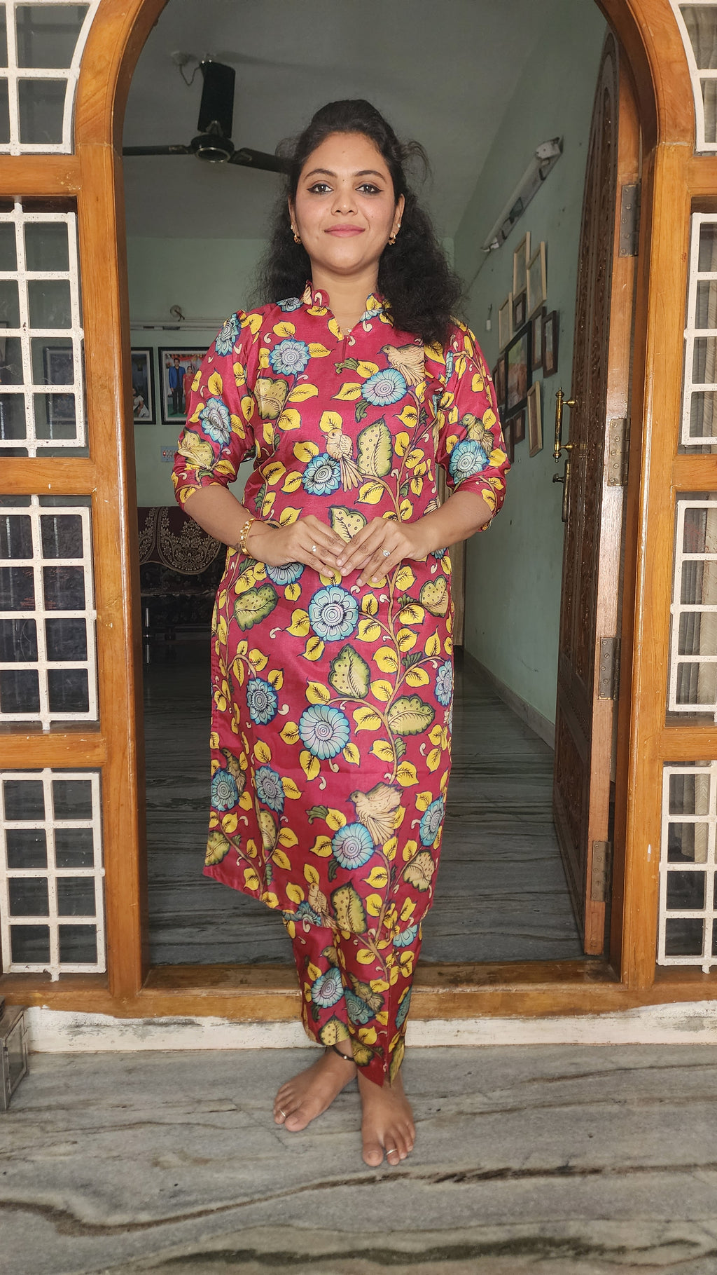 CO-ORDS DOLA SILK MATERIAL STITCHED