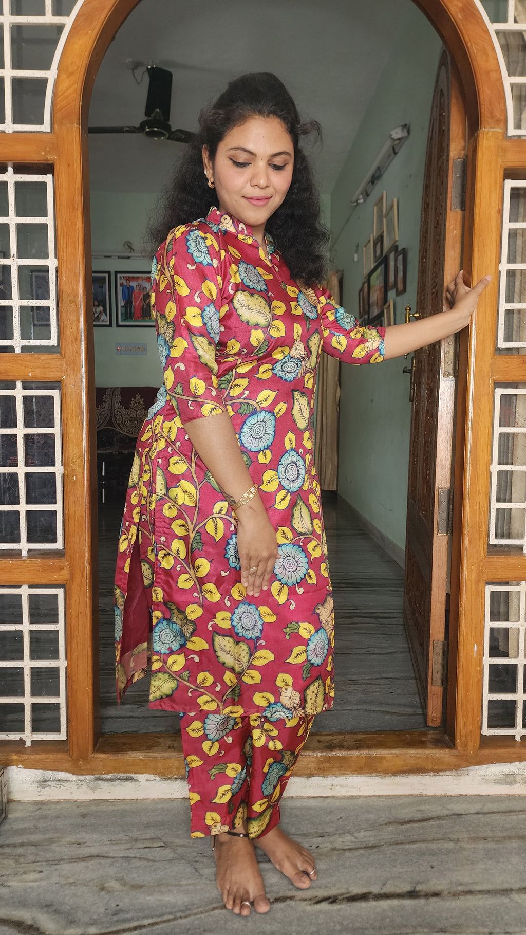 CO-ORDS DOLA SILK MATERIAL STITCHED