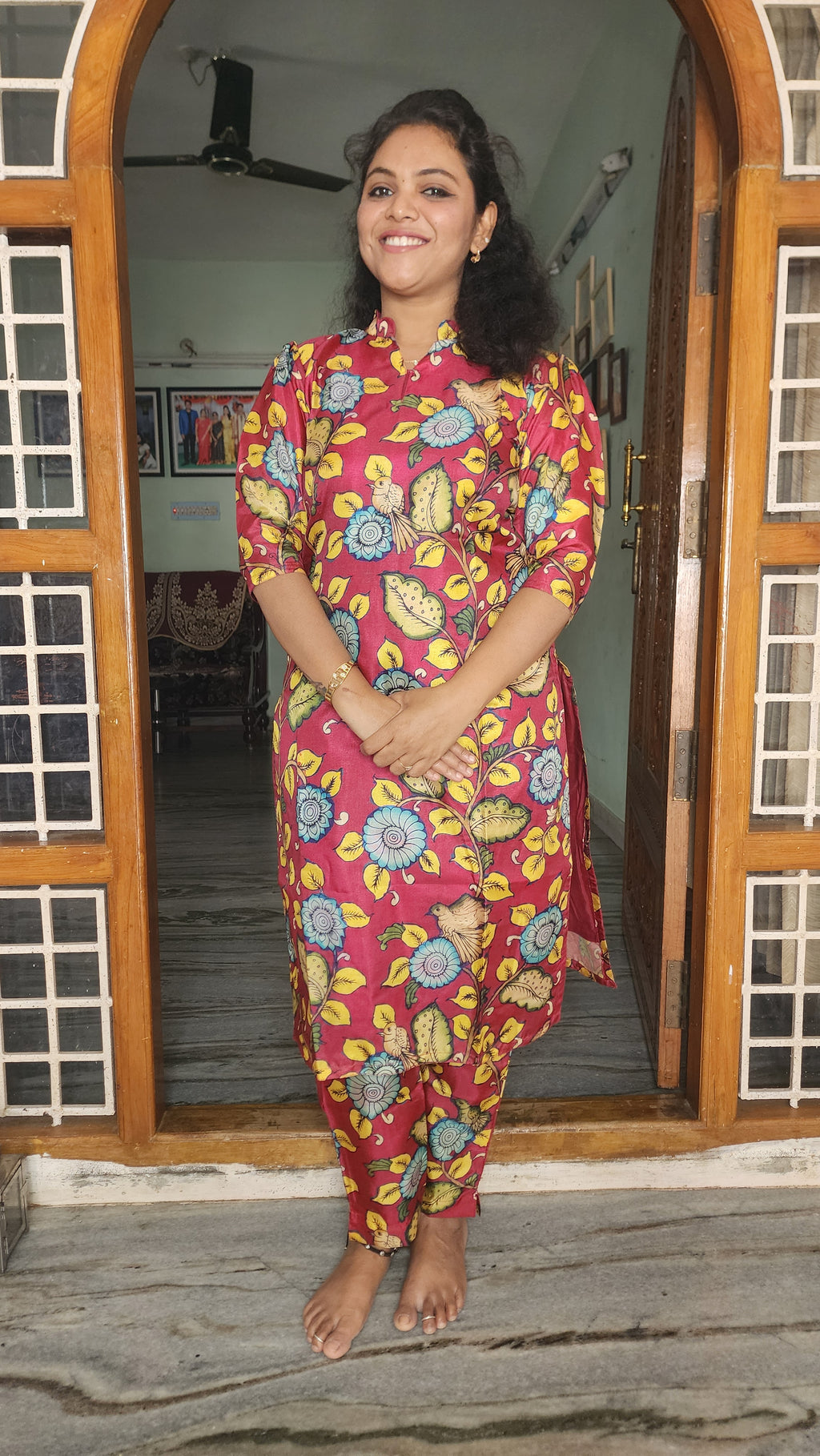 CO-ORDS DOLA SILK MATERIAL STITCHED