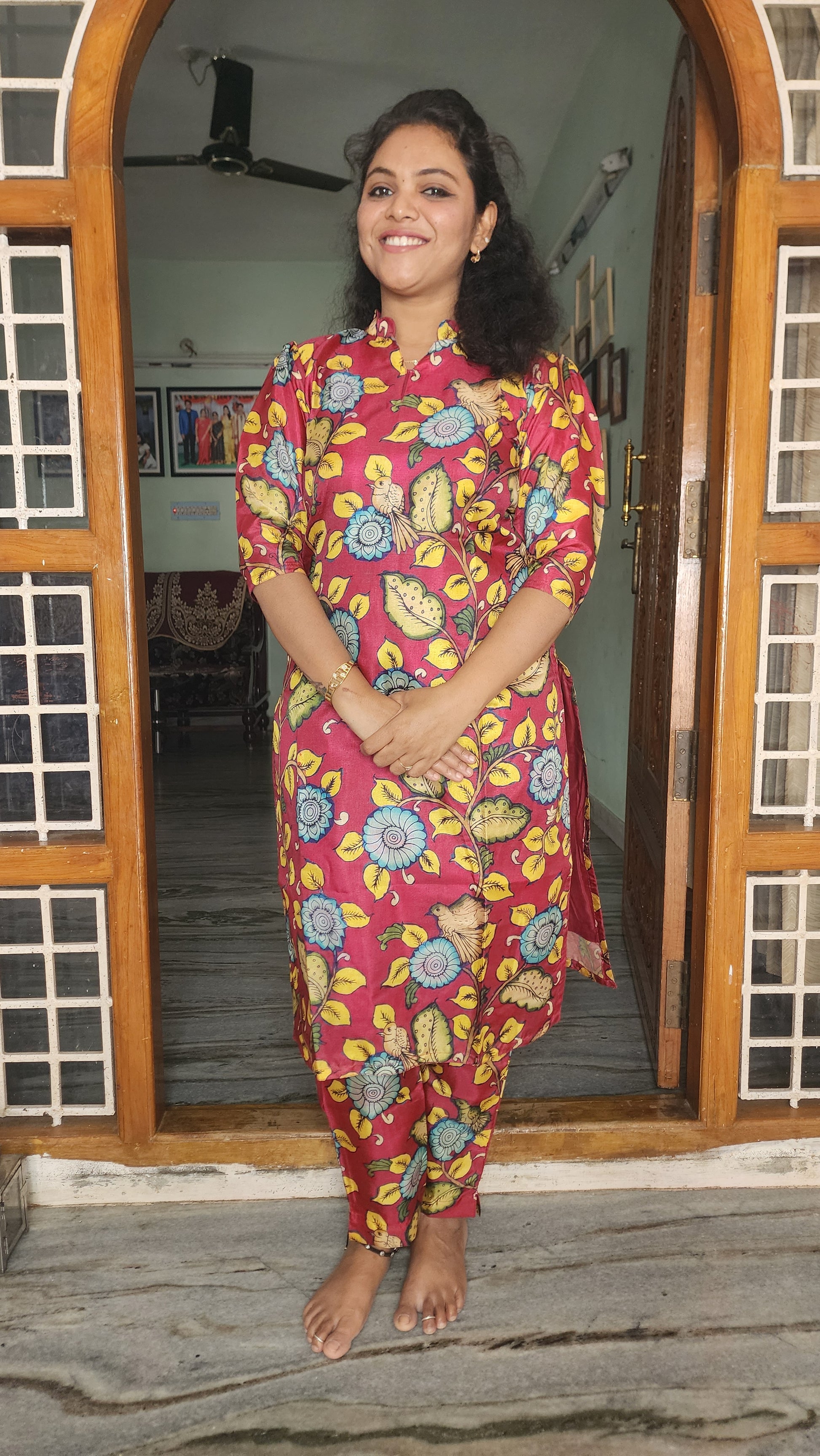 CO-ORDS DOLA SILK MATERIAL STITCHED