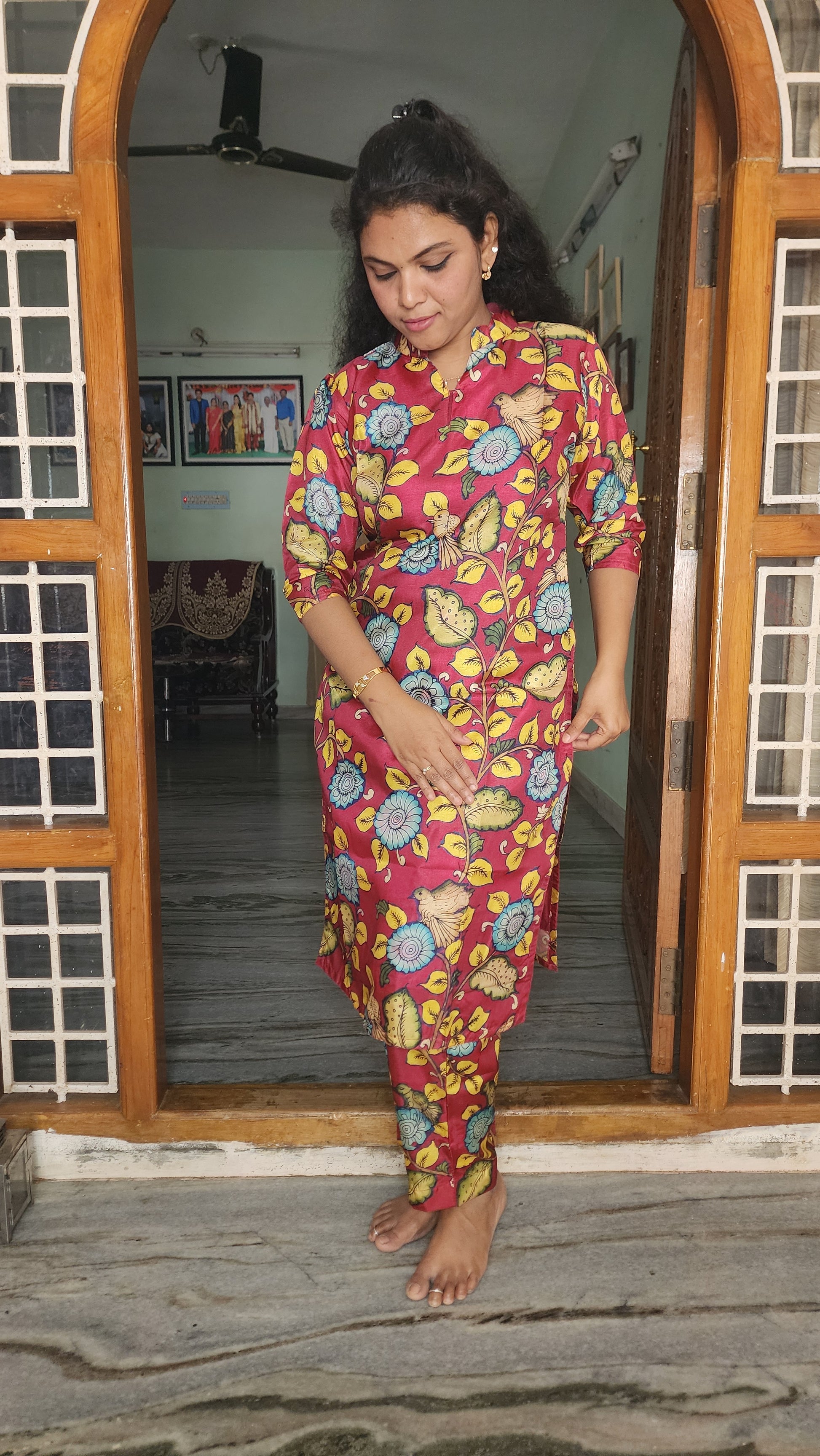 CO-ORDS DOLA SILK MATERIAL STITCHED