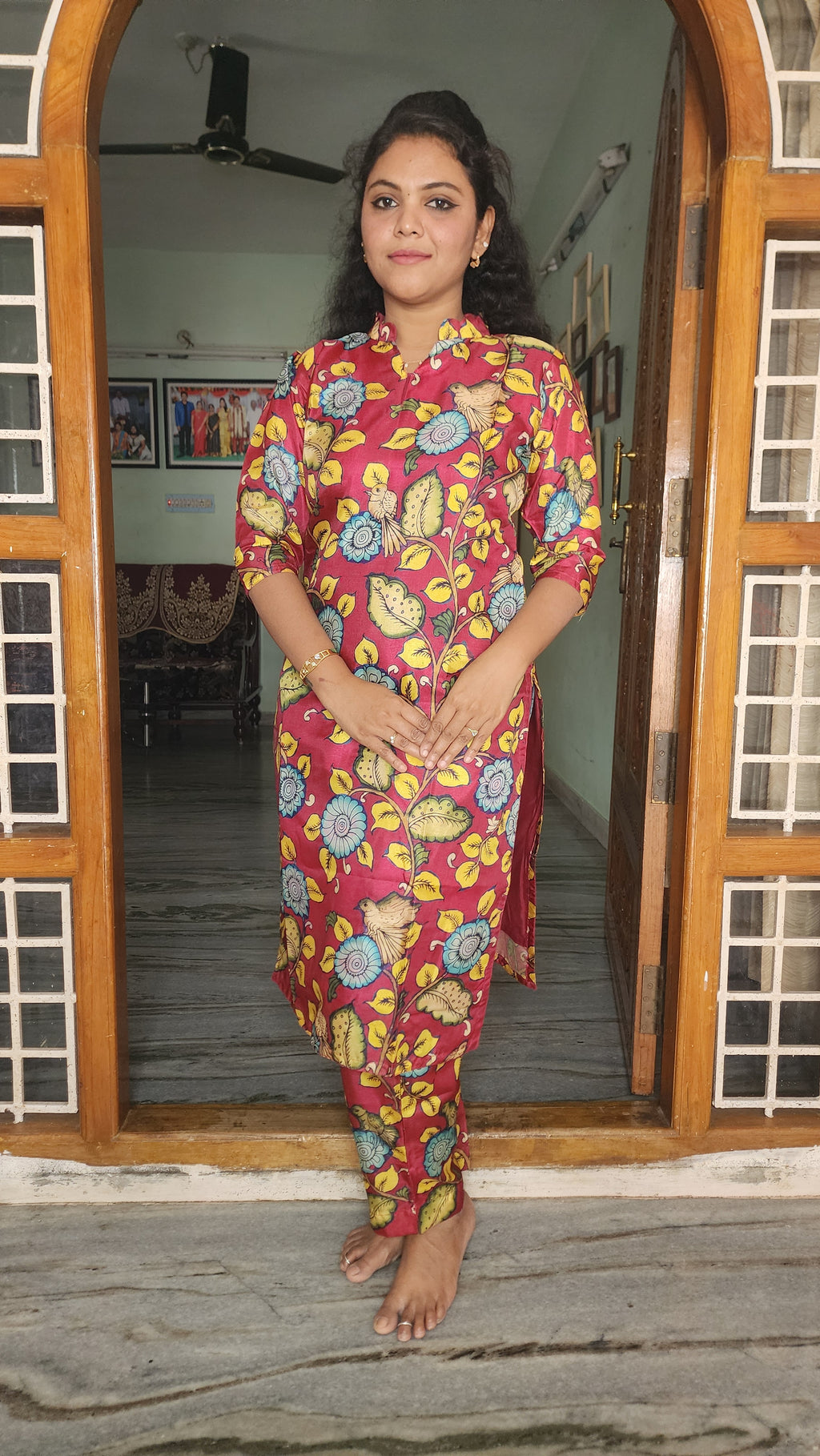 CO-ORDS DOLA SILK MATERIAL STITCHED