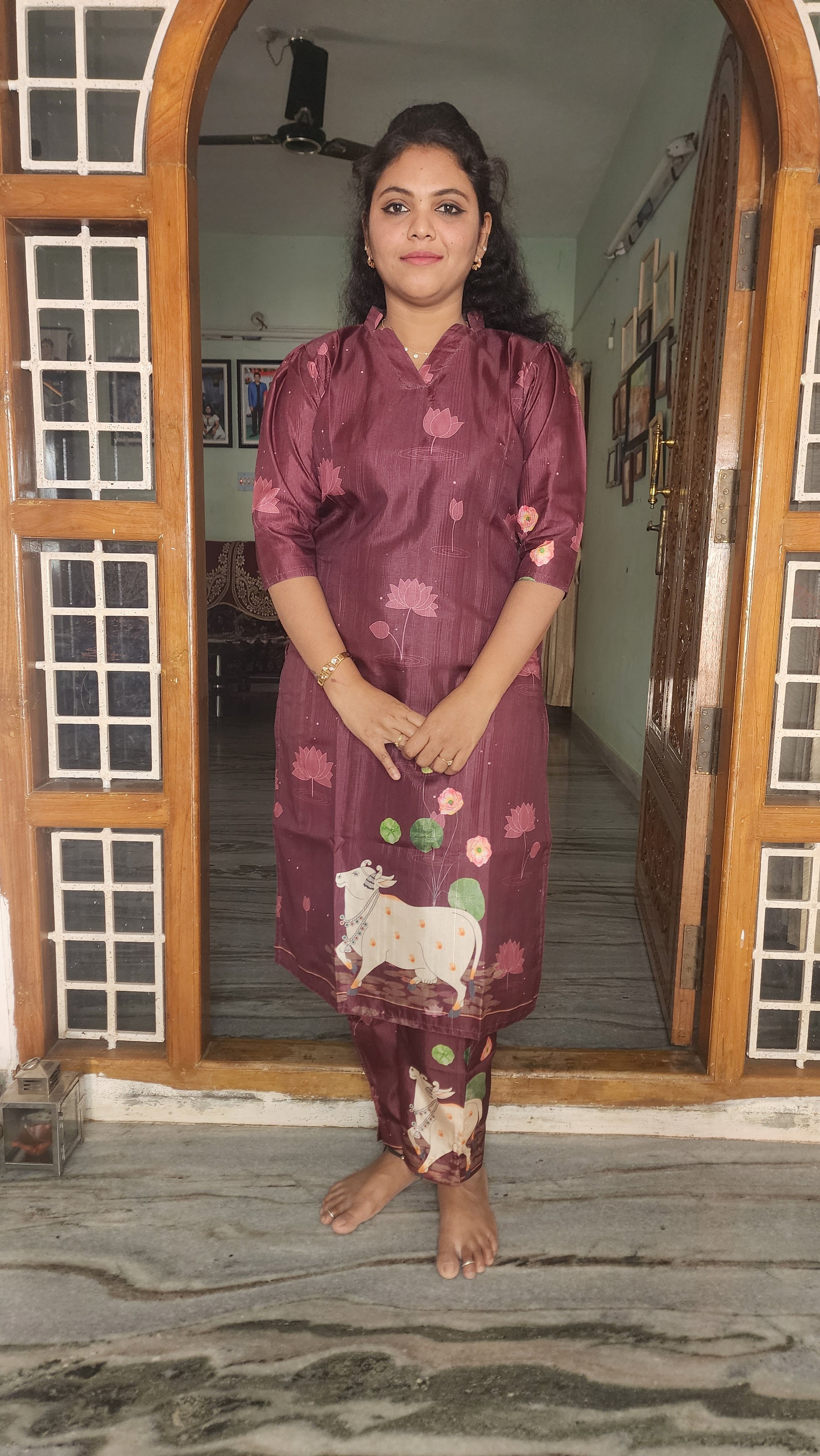 CO-ORDS GINGER SLUB MATERIAL STITCHED