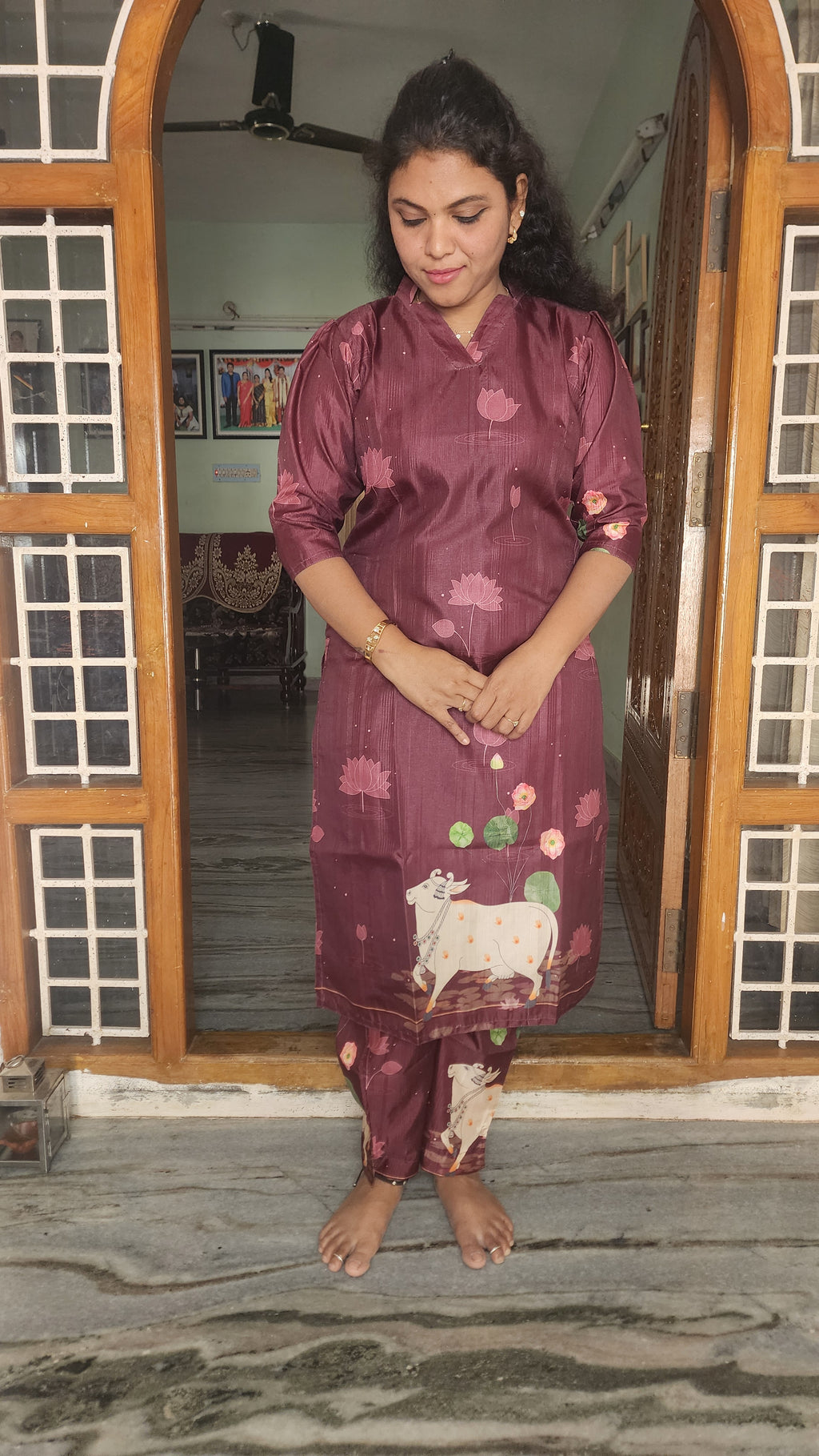 CO-ORDS GINGER SLUB MATERIAL STITCHED