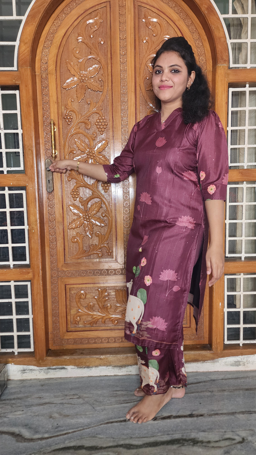 CO-ORDS GINGER SLUB MATERIAL STITCHED