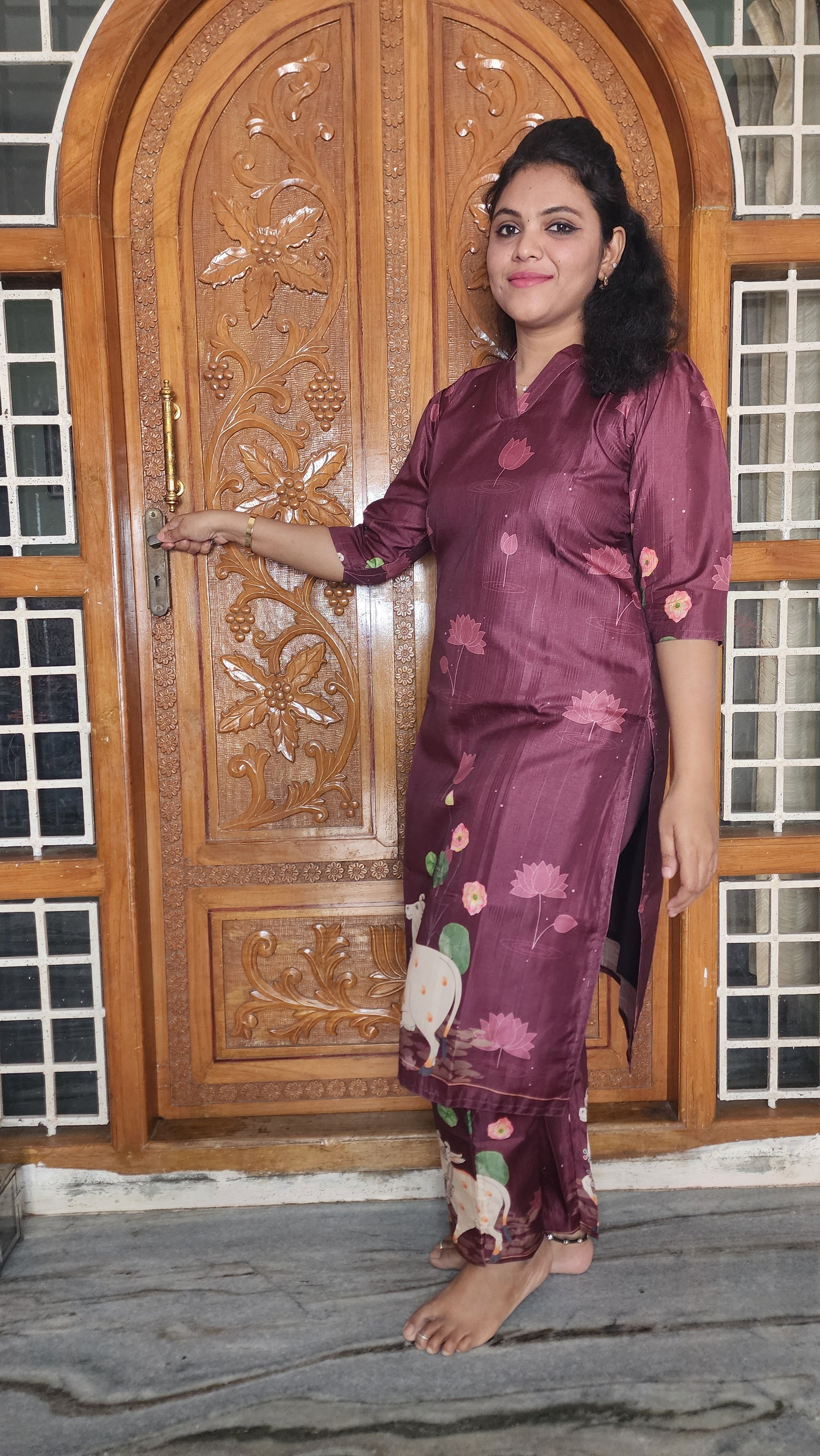 CO-ORDS GINGER SLUB MATERIAL STITCHED