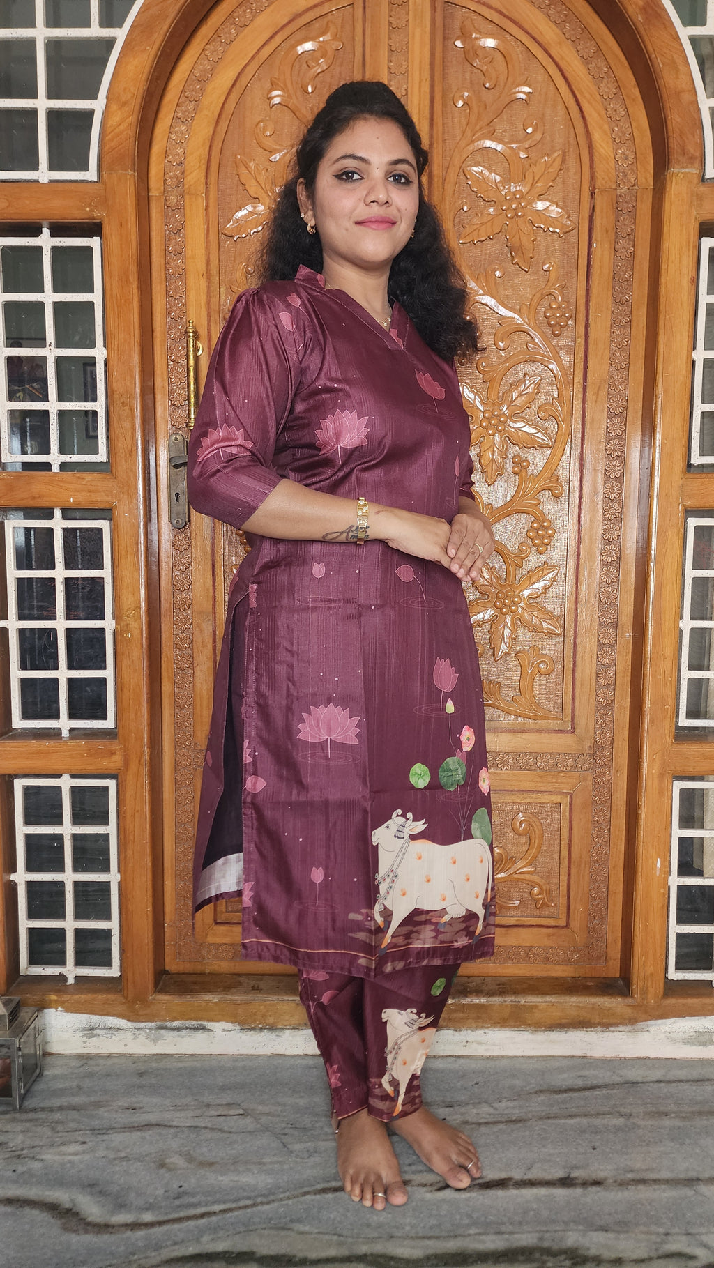 CO-ORDS GINGER SLUB MATERIAL STITCHED