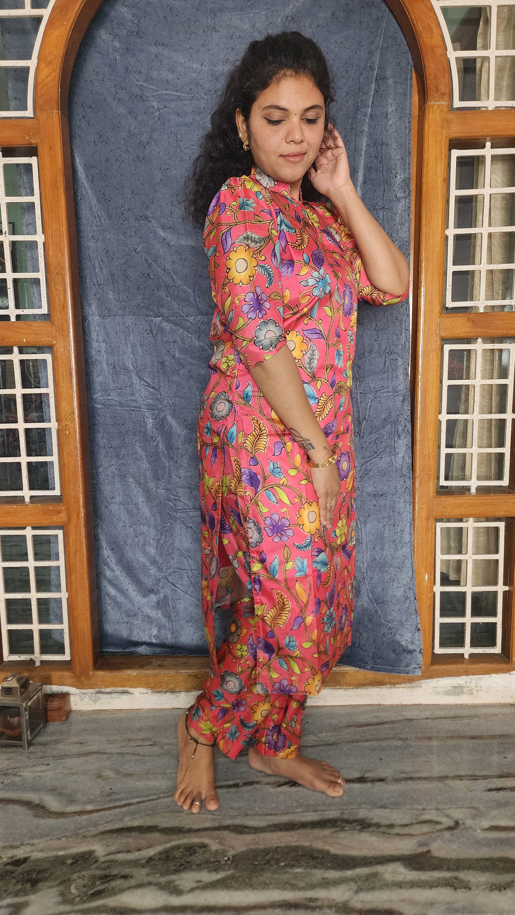 CO-ORDS DOLA SILK MATERIAL STITCHED