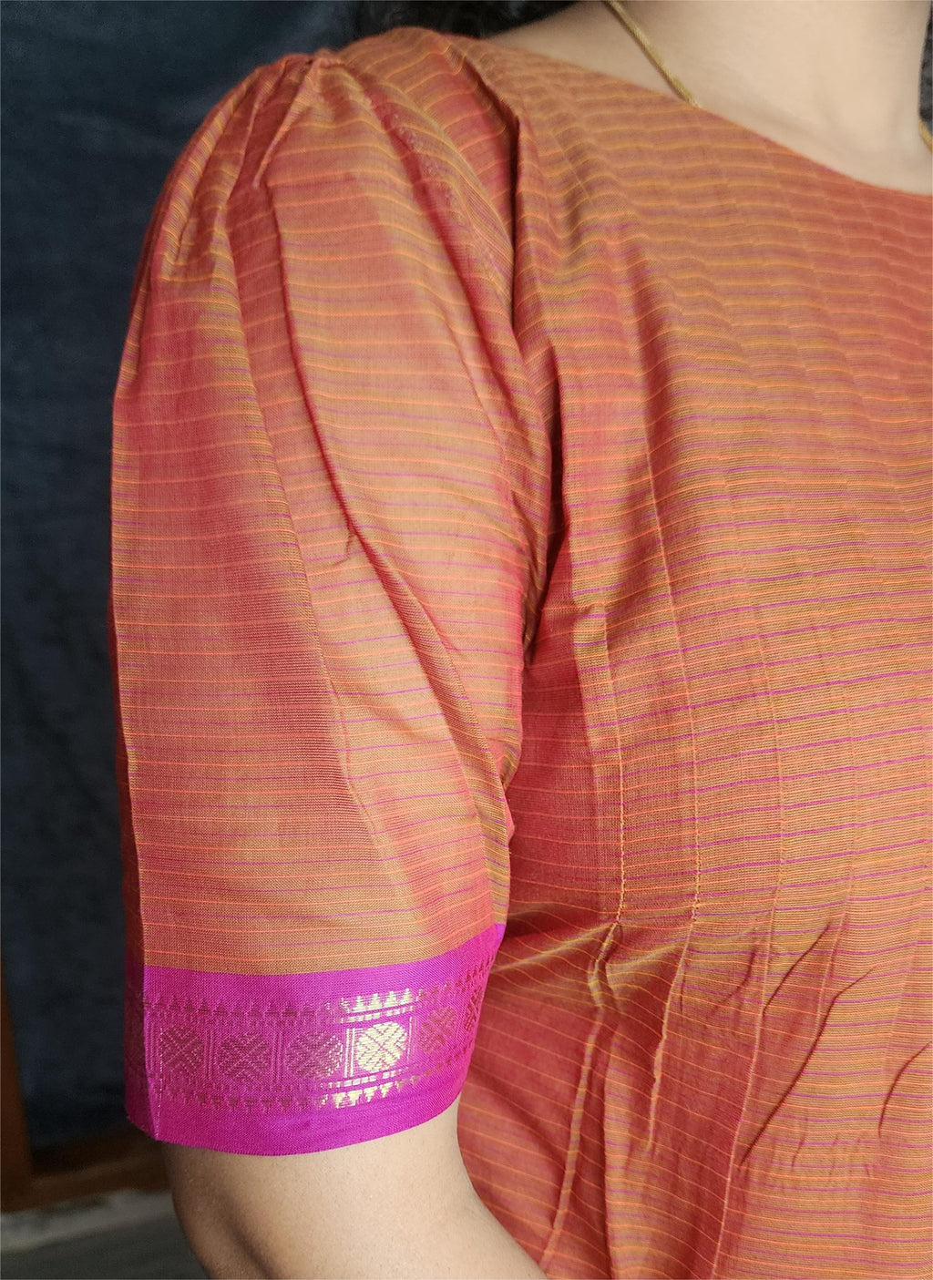 HANDLOOM COTTON ANARKALI KURTI WITH A SHARARA PANTS
