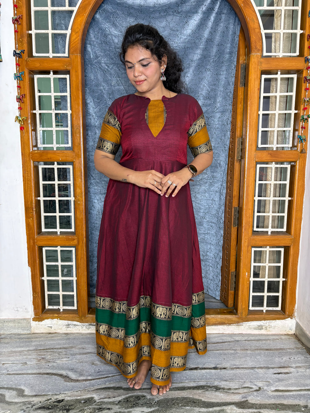 NARAYANAPET COTTON ANARKALI TOP