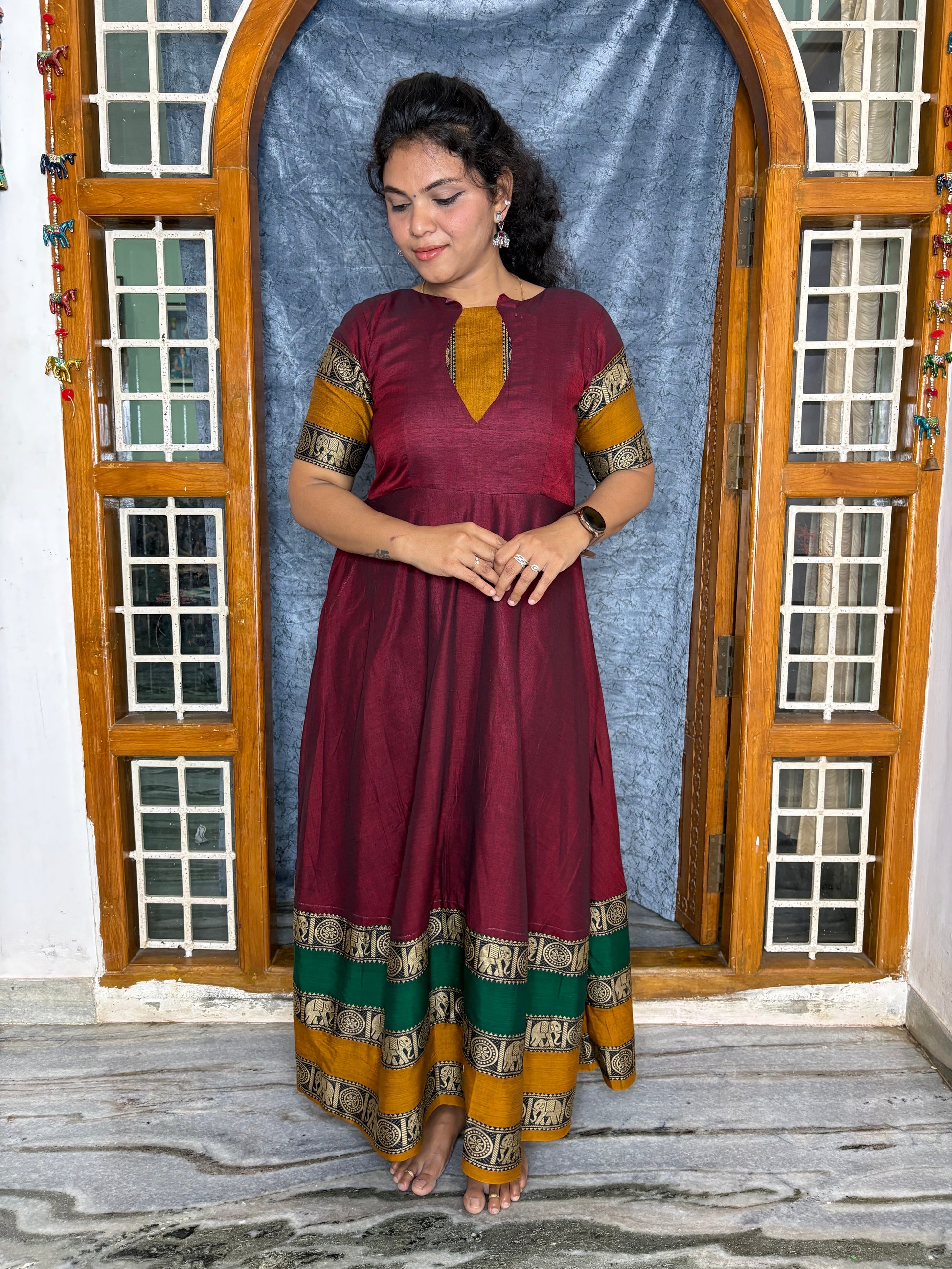 NARAYANAPET COTTON ANARKALI TOP