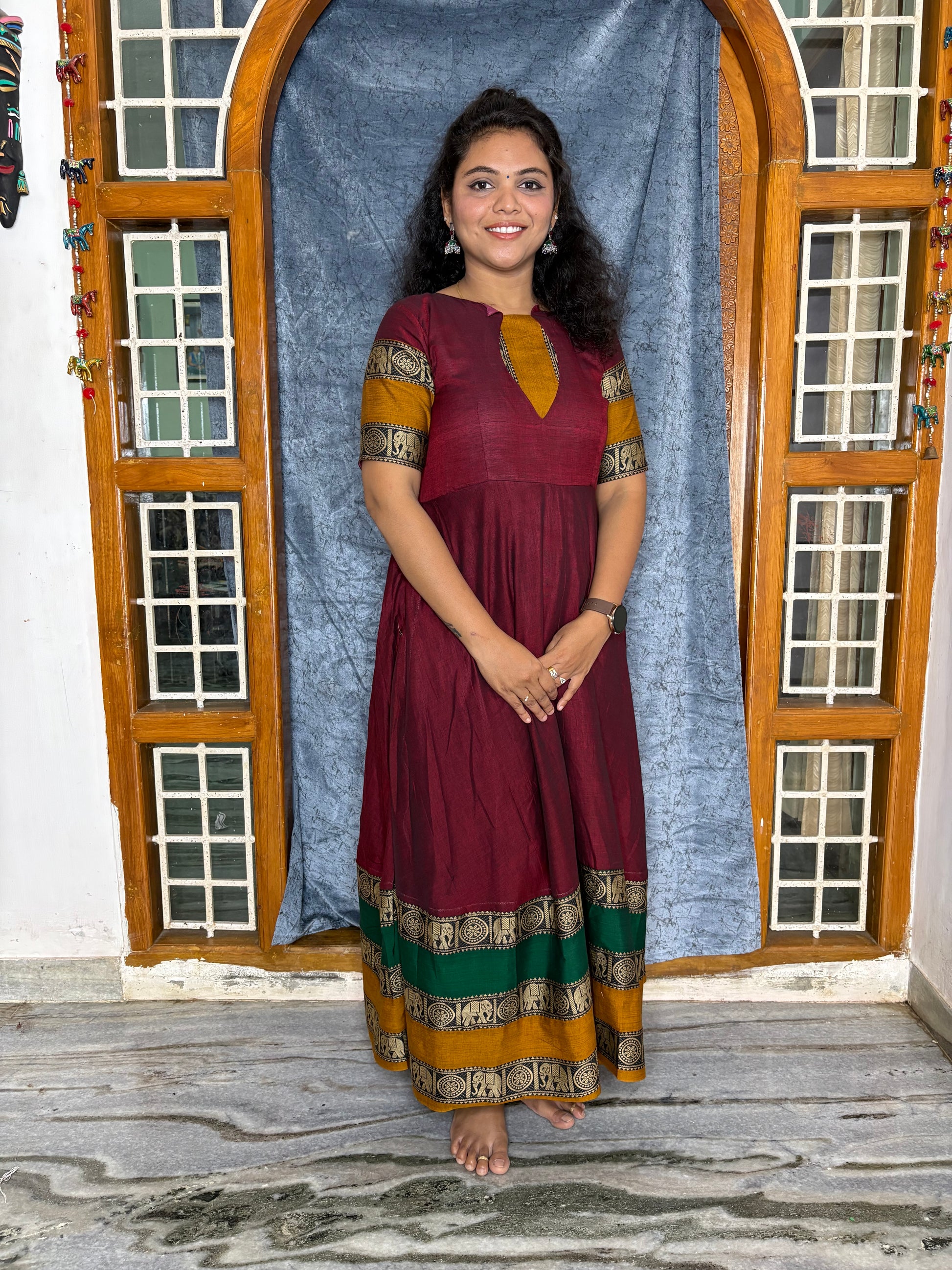 NARAYANAPET COTTON ANARKALI TOP