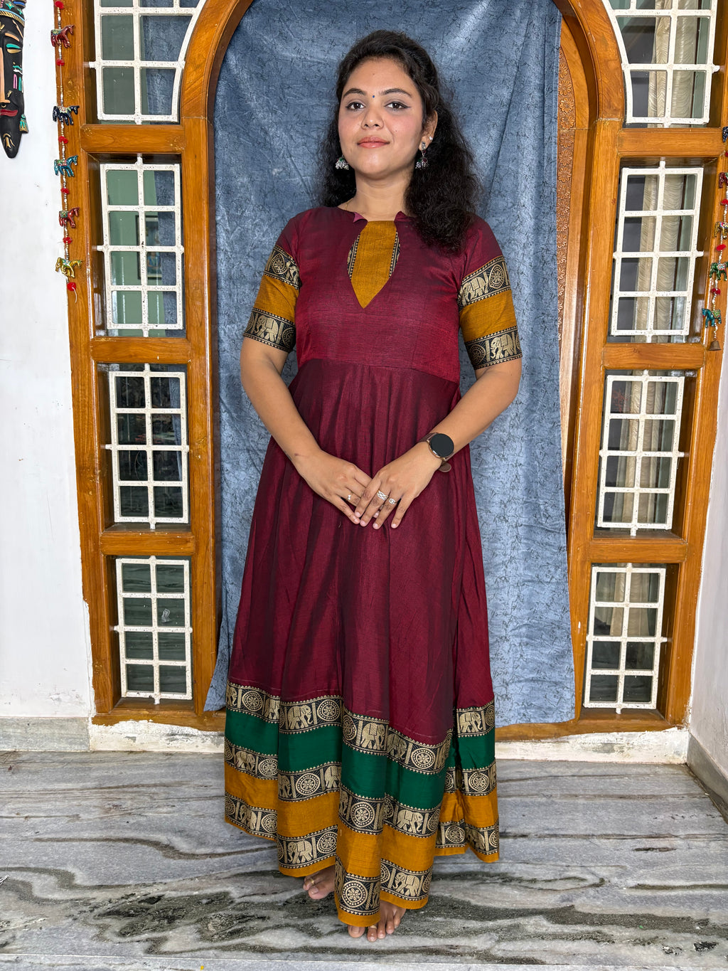 NARAYANAPET COTTON ANARKALI TOP