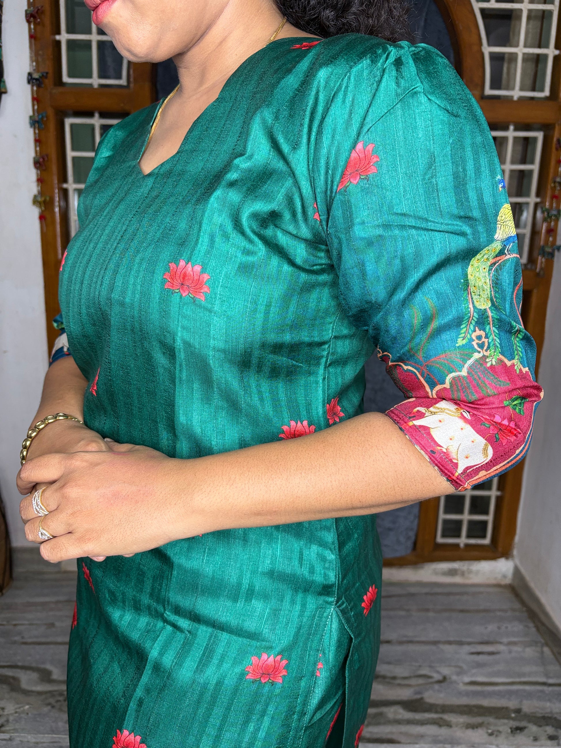 CO-ORDS KOLLAM SILK MATERIAL STITCHED