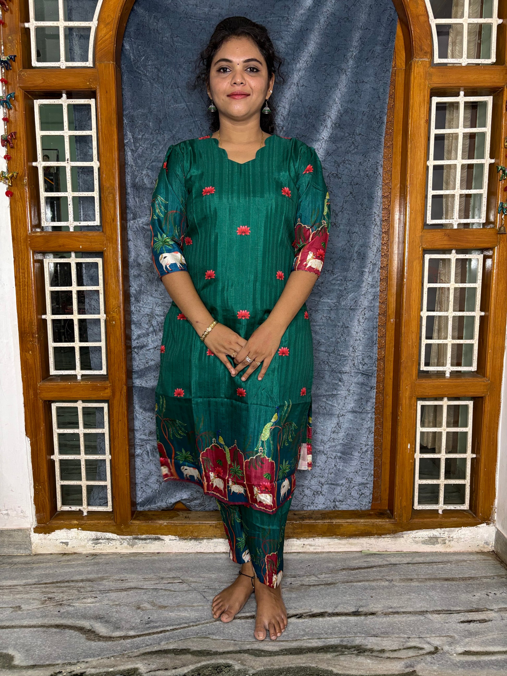 CO-ORDS KOLLAM SILK MATERIAL STITCHED