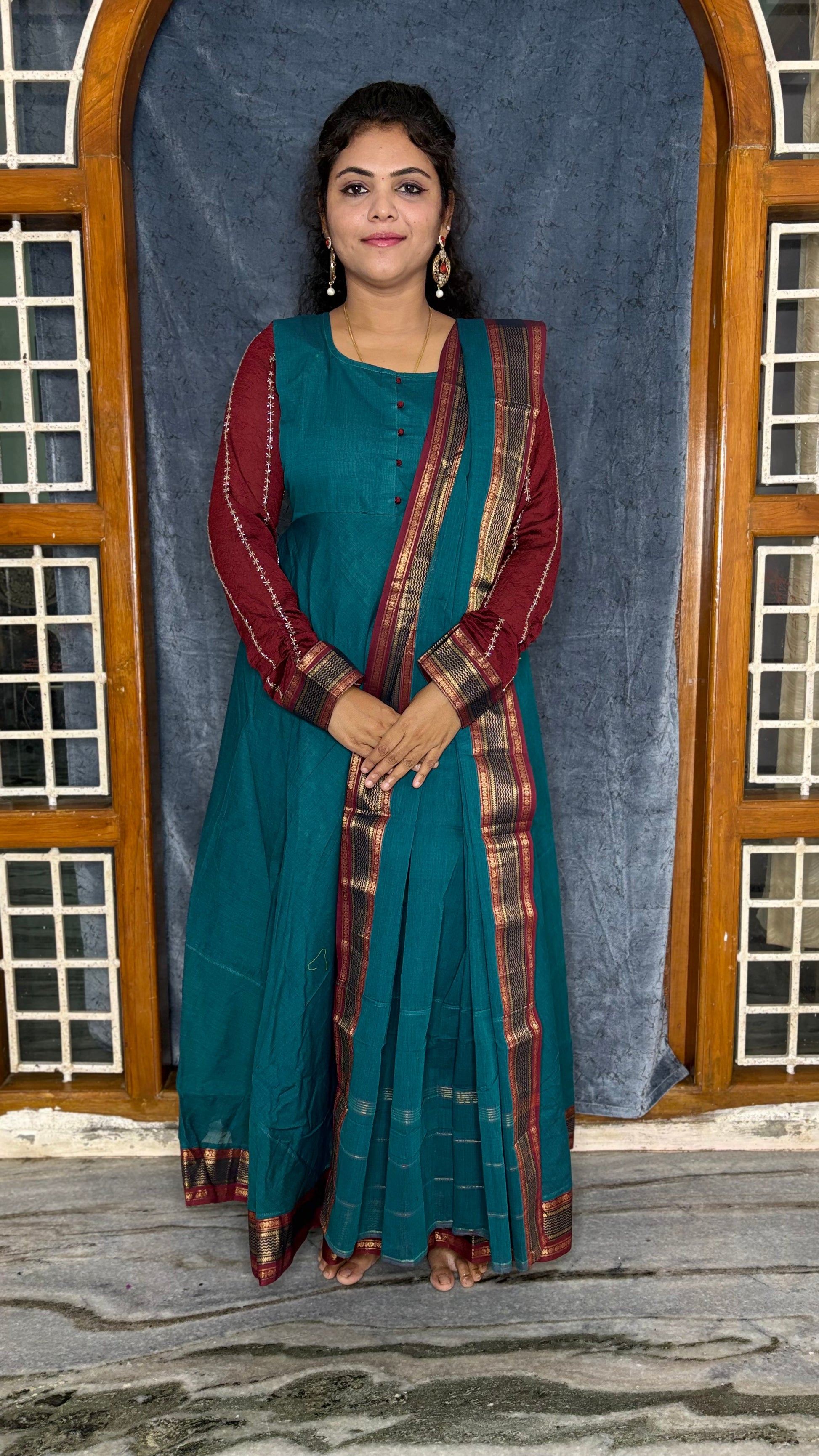 HANDLOOM COTTON ANARKALI SET