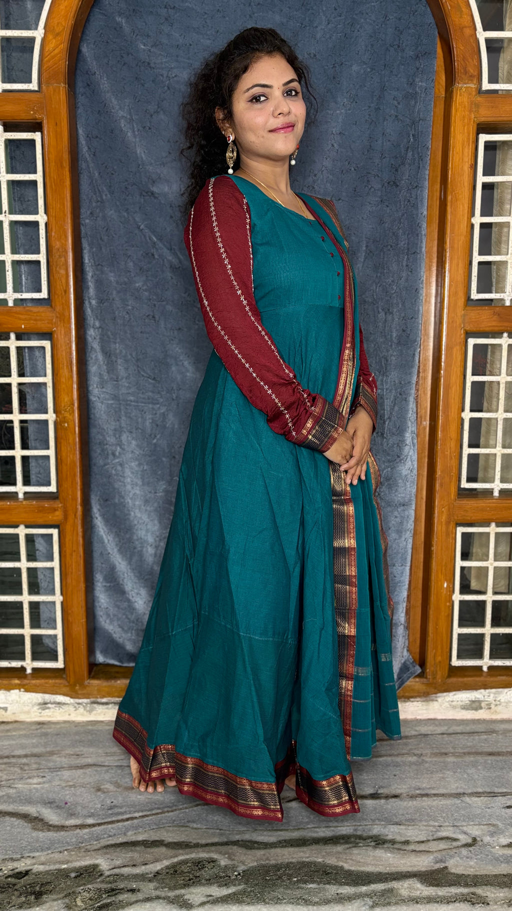 HANDLOOM COTTON ANARKALI SET