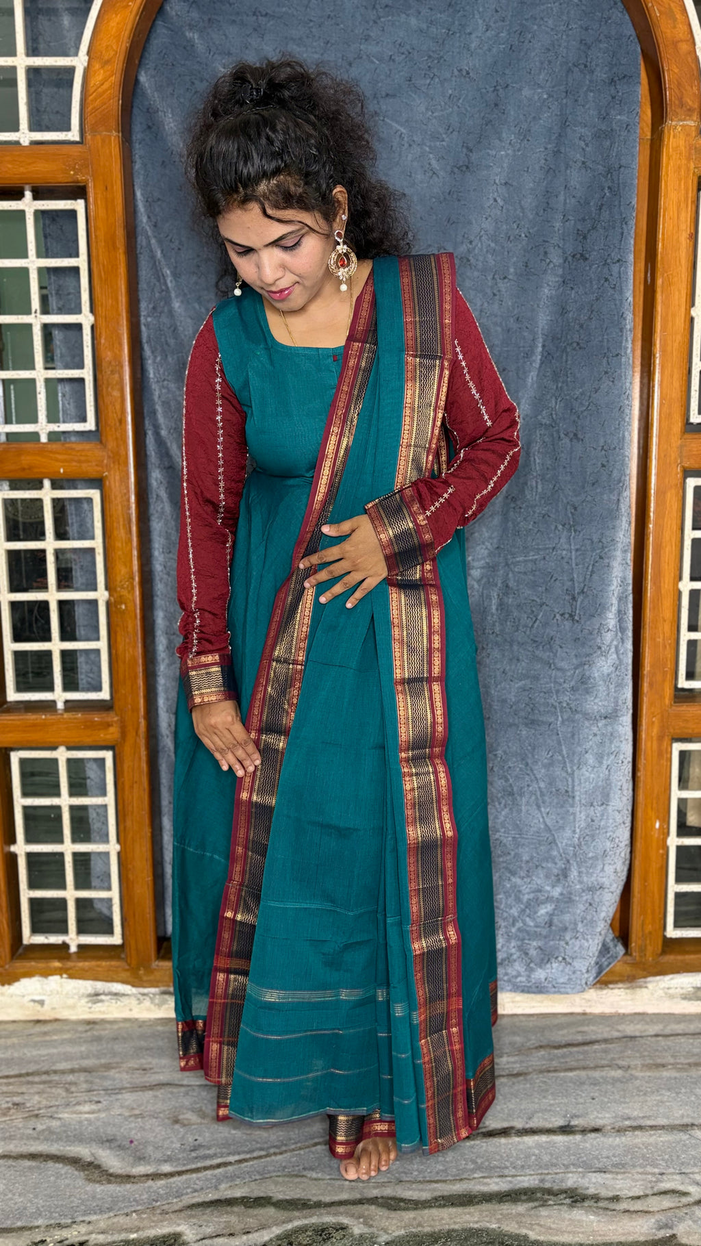HANDLOOM COTTON ANARKALI SET