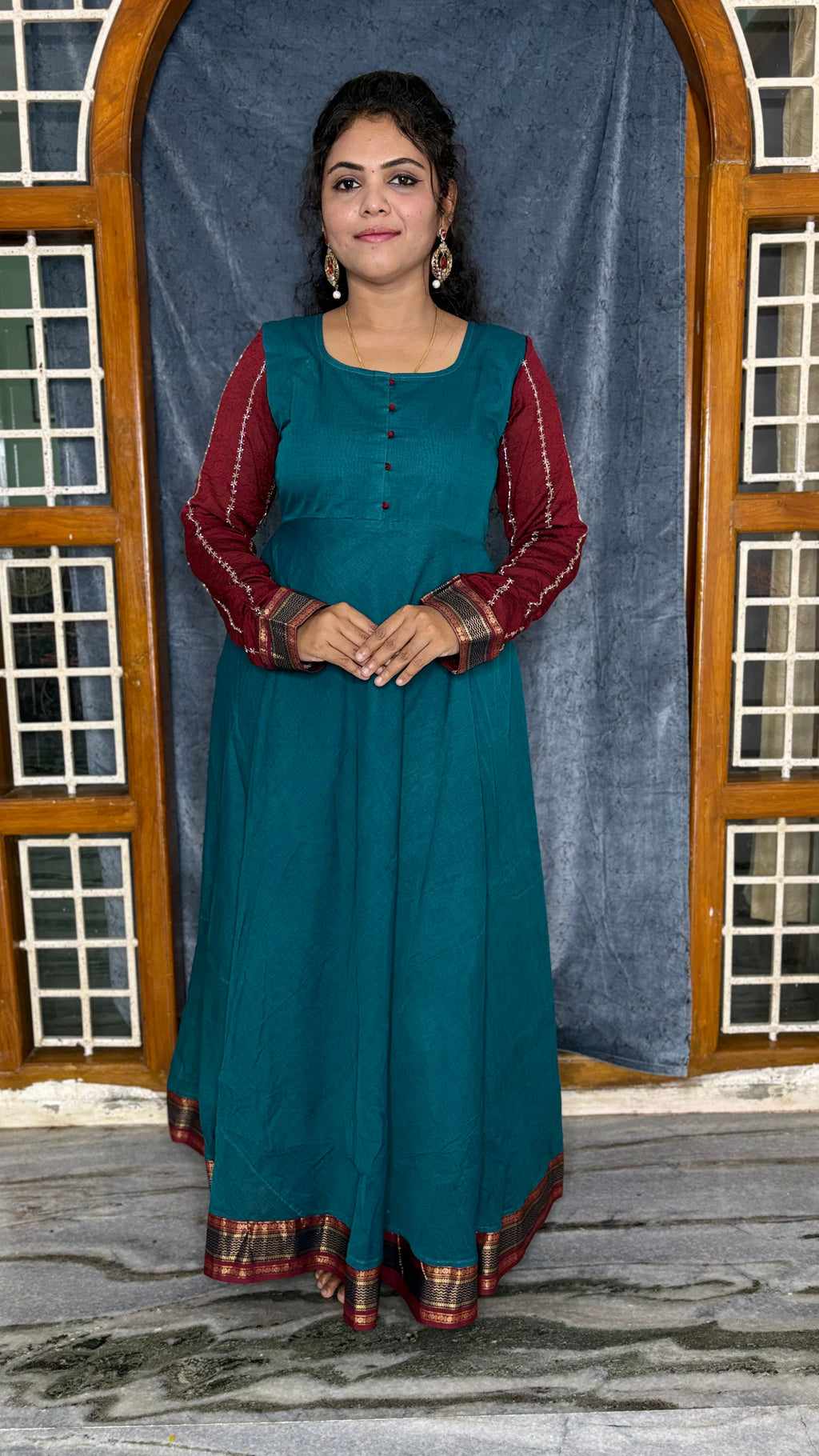 HANDLOOM COTTON ANARKALI SET
