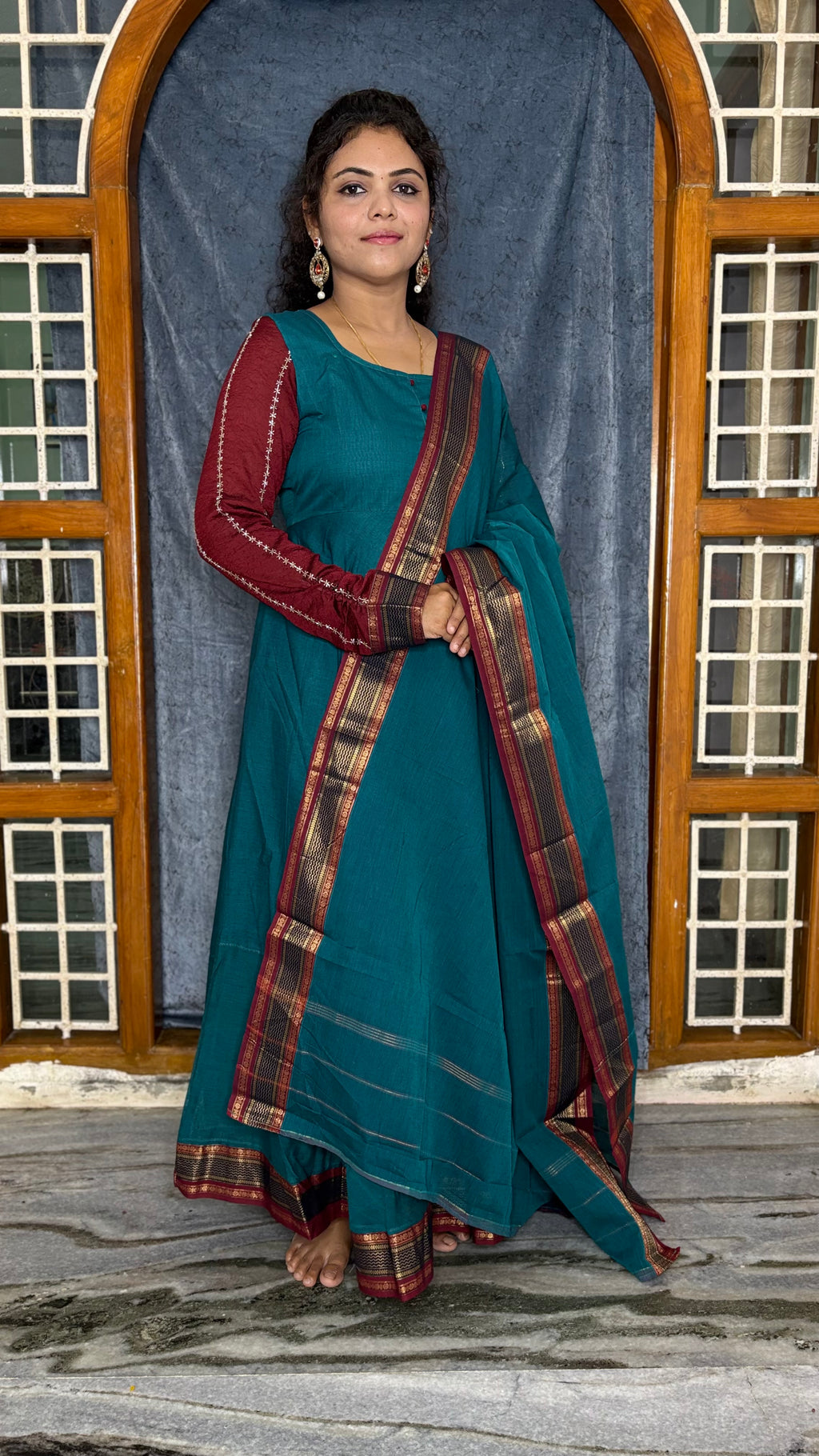 HANDLOOM COTTON ANARKALI SET