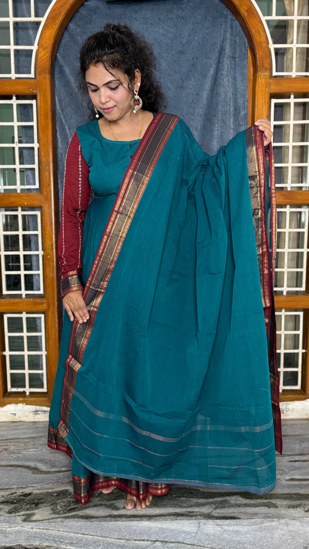 HANDLOOM COTTON ANARKALI SET
