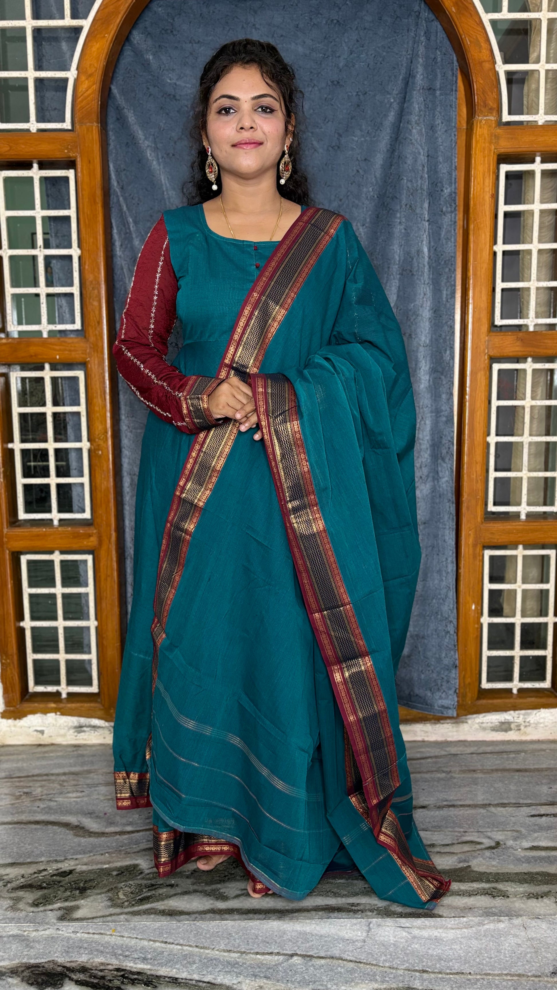 HANDLOOM COTTON ANARKALI SET