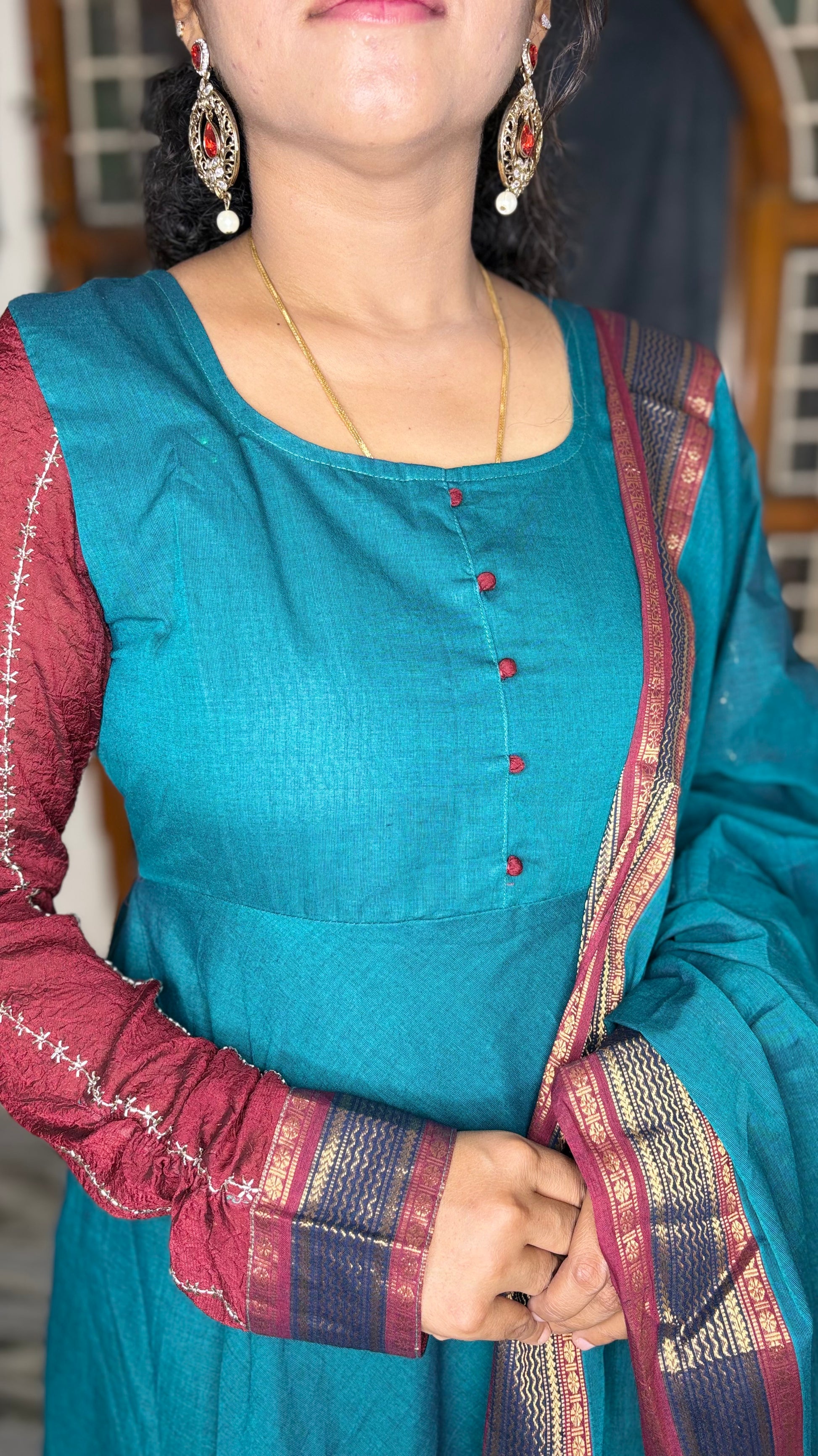 HANDLOOM COTTON ANARKALI SET