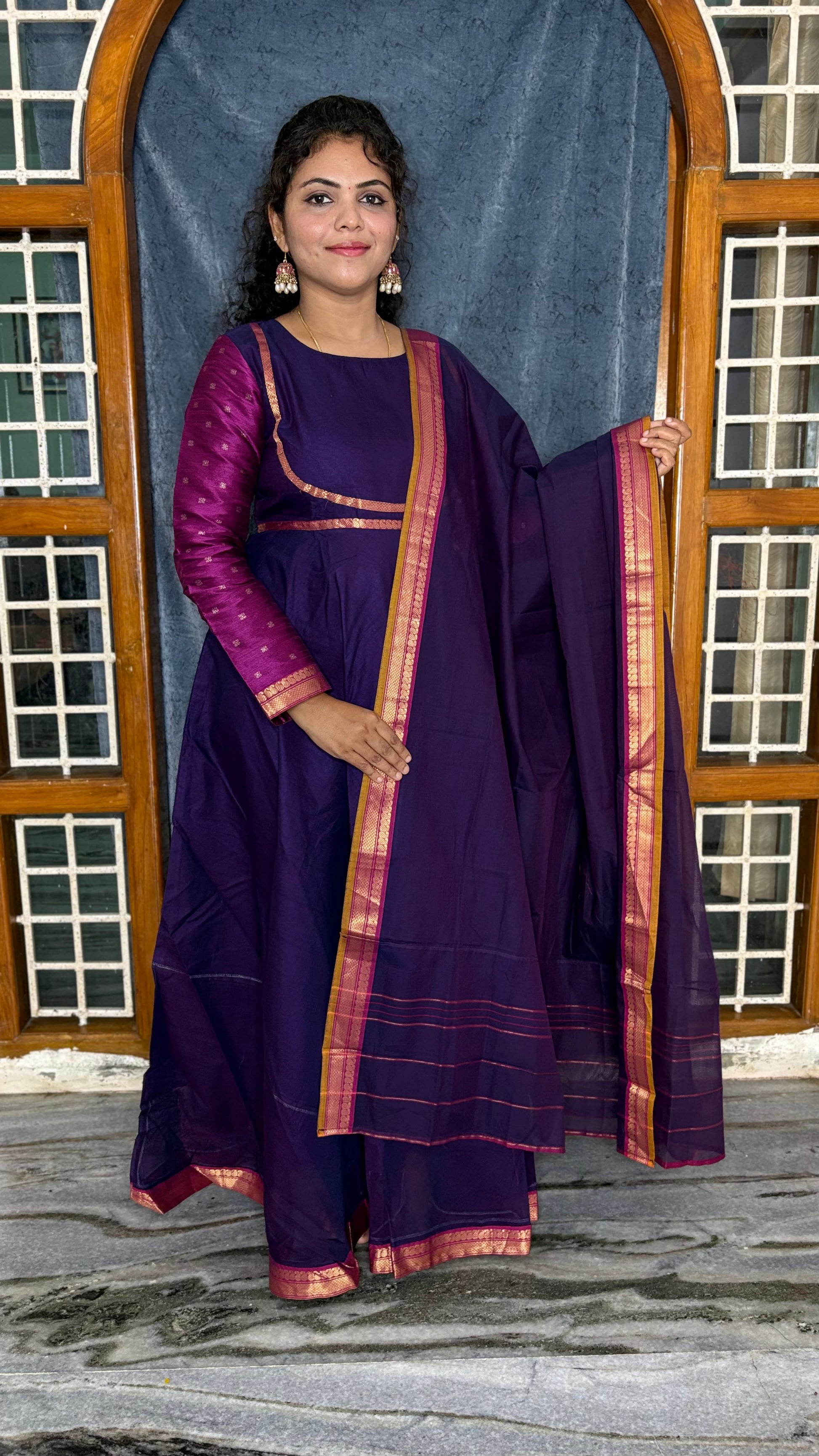 HANDLOOM COTTON ANARKALI SET