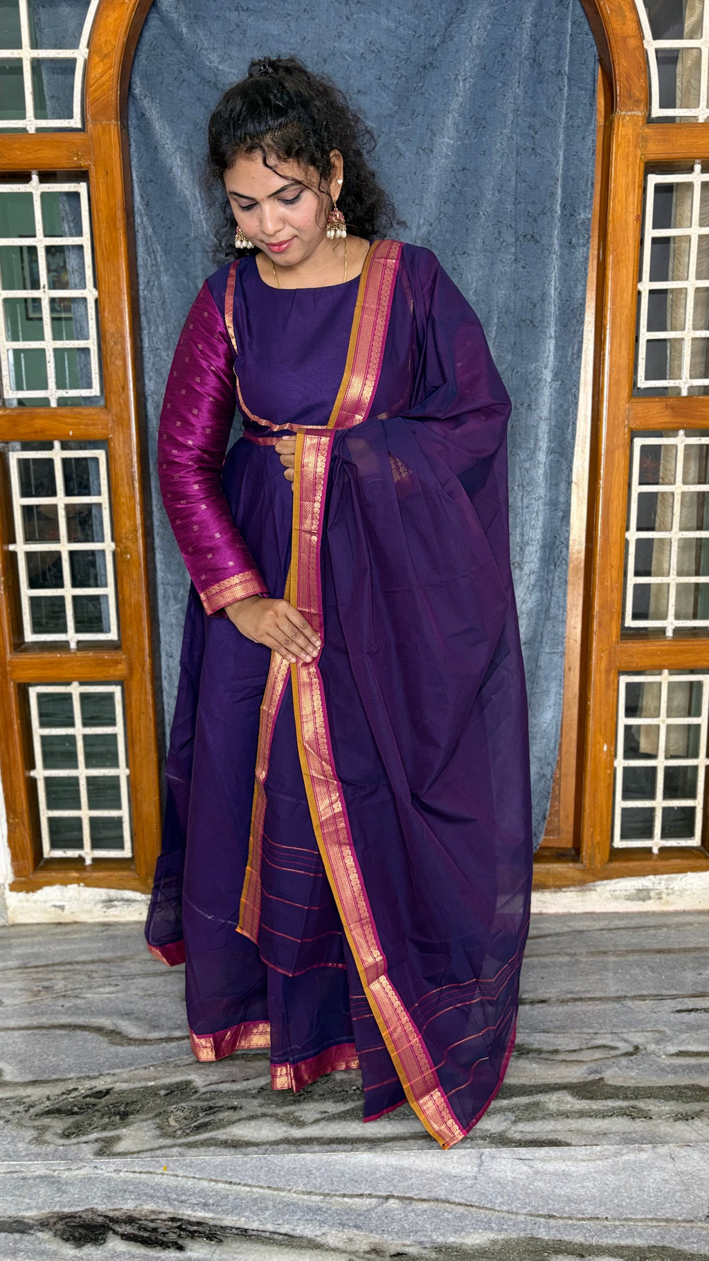 HANDLOOM COTTON ANARKALI SET