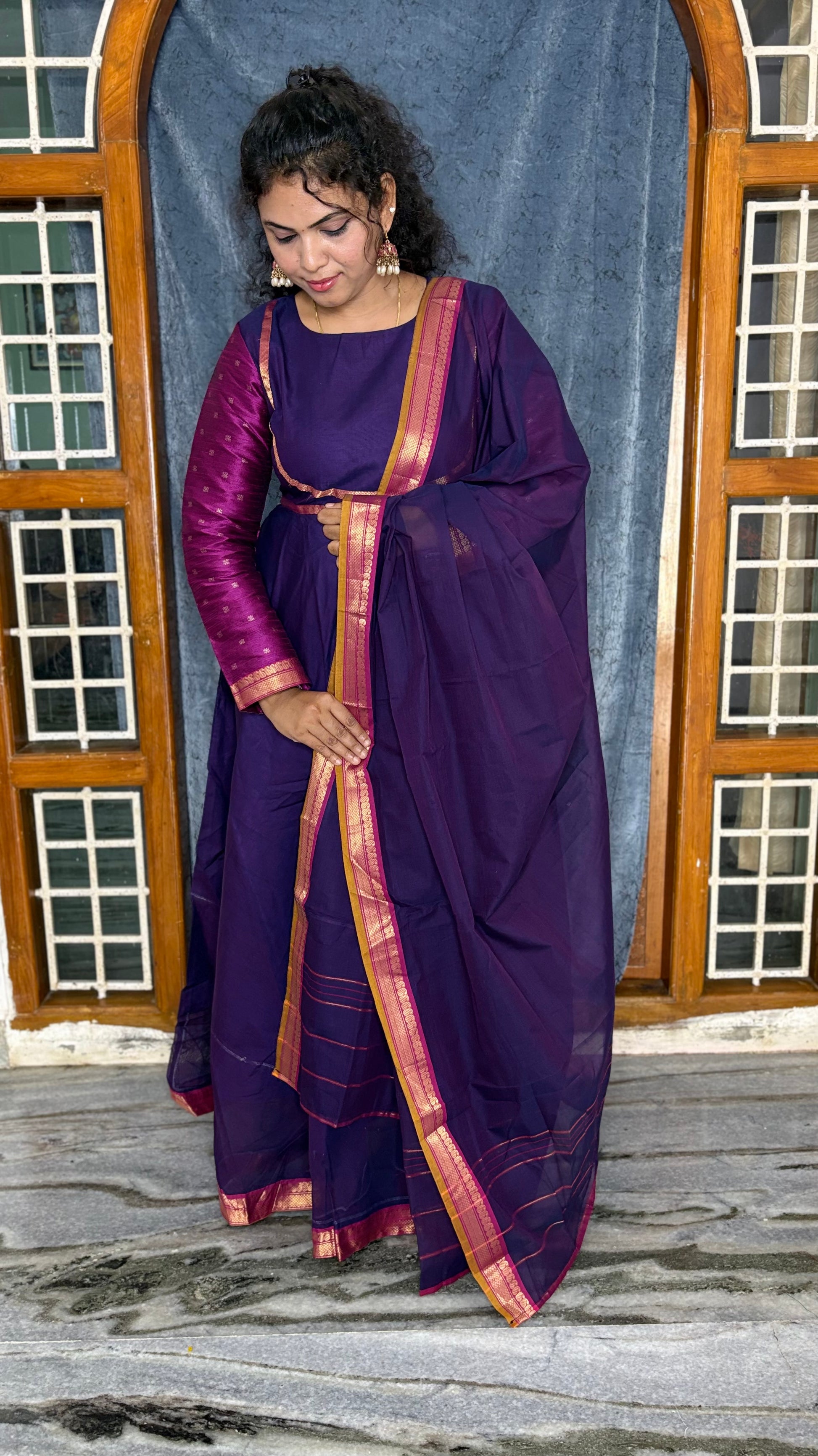 HANDLOOM COTTON ANARKALI SET