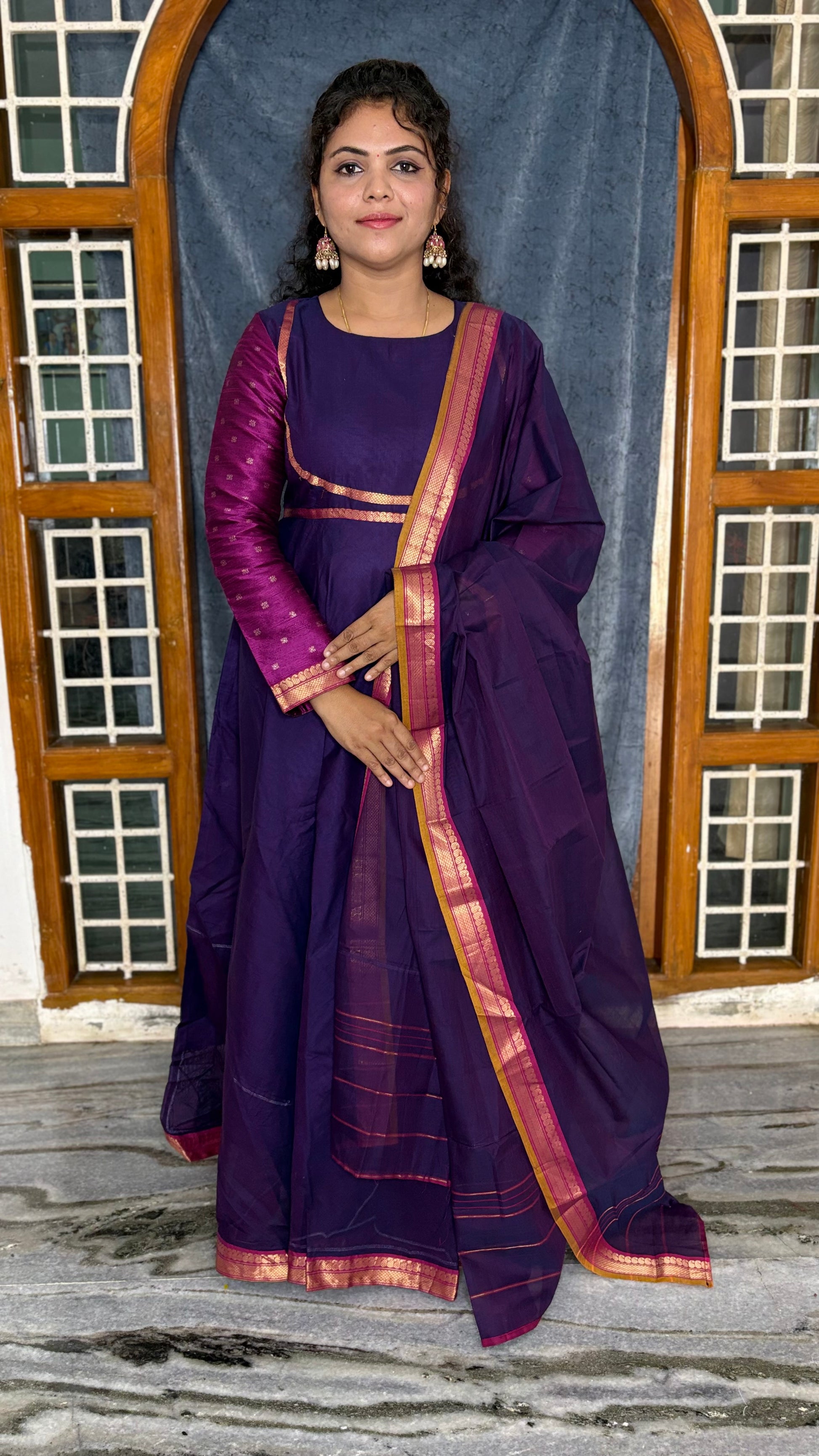 HANDLOOM COTTON ANARKALI SET