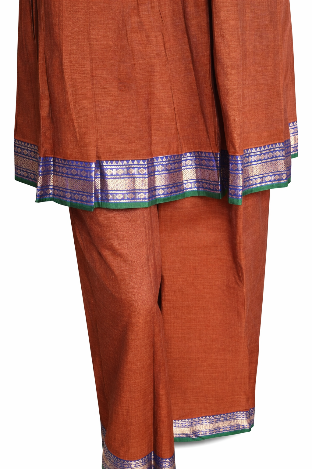 HANDLOOM COTTON ANARKALI KURTI WITH A SHARARA PANTS